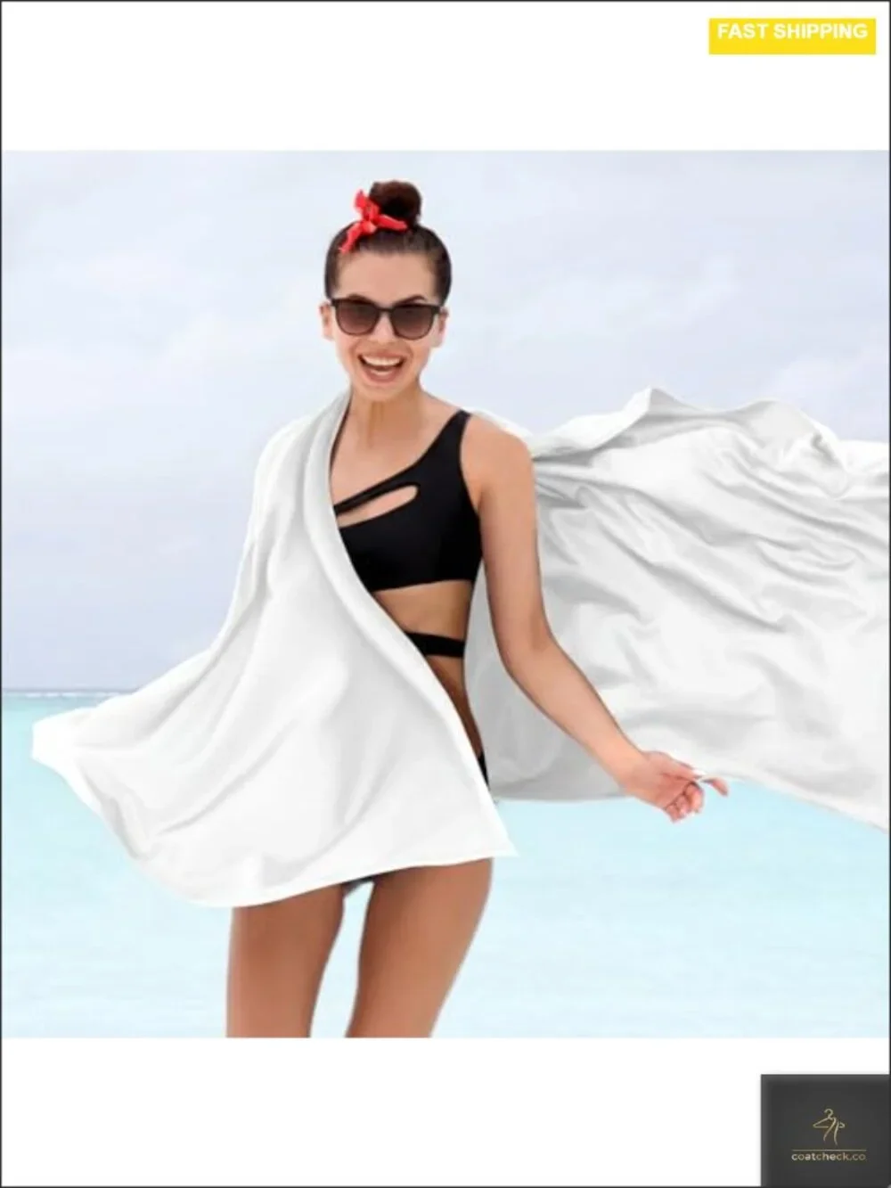 UPF 50+ Sun Shawl Wrap Women Beach Travel Scarf 2 Pack Soft Stretchy